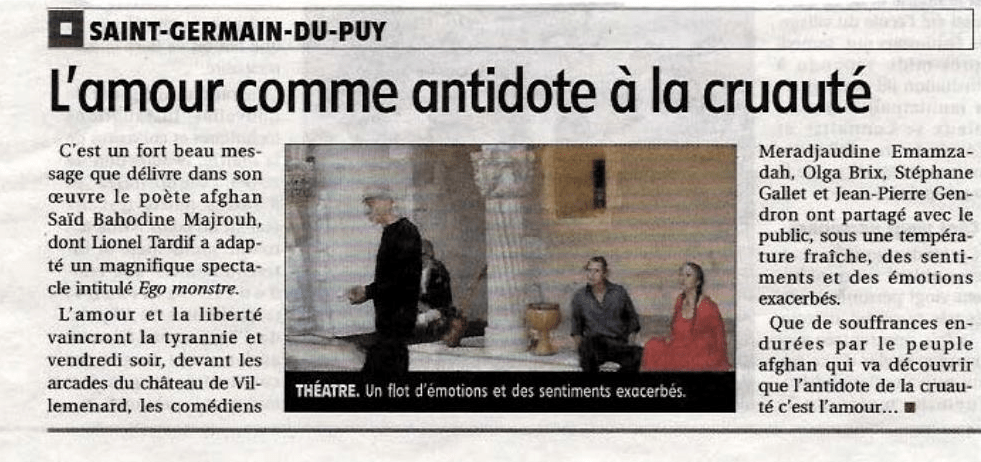 ego monstre coupure presse ST GERMAIN DU PUY